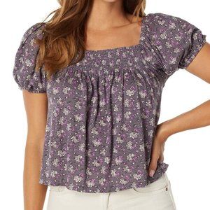 Lucky Brand Women's Square Neck Printed Top